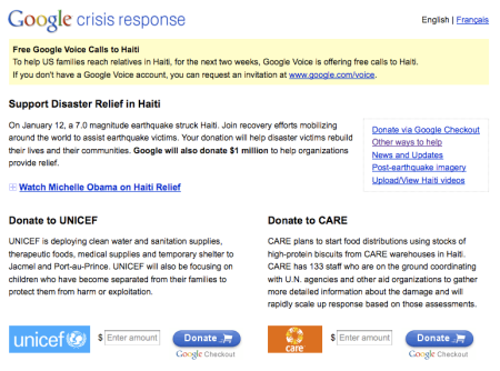Google Crisis Response Center
